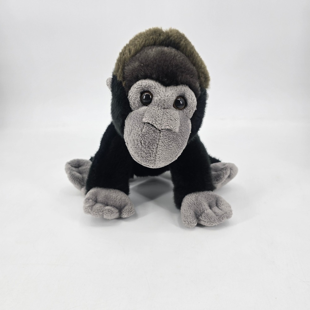 Adventure Planet Gorilla Plush 11" Black Gray Realistic Monkey Stuffed Animal
